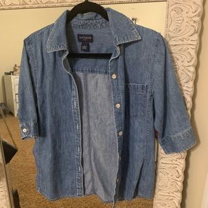 Denim button down t shirt